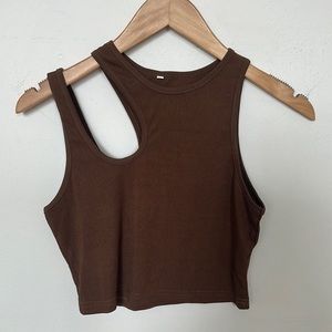 Brown trendy crop top